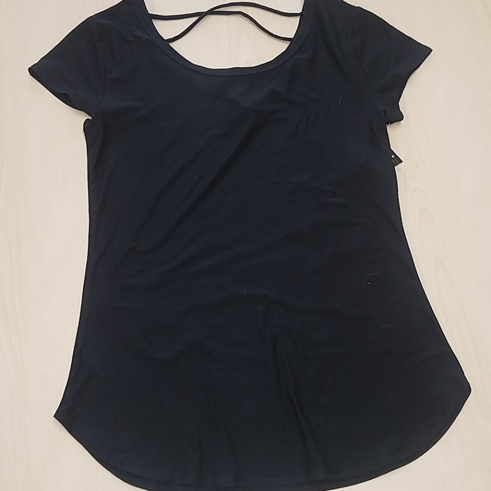 Black shirt with cris cross back